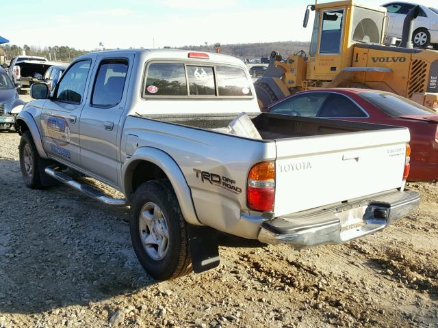 5TEGN92N54Z449113 - 2004 TOYOTA TACOMA DOU SILVER photo 3