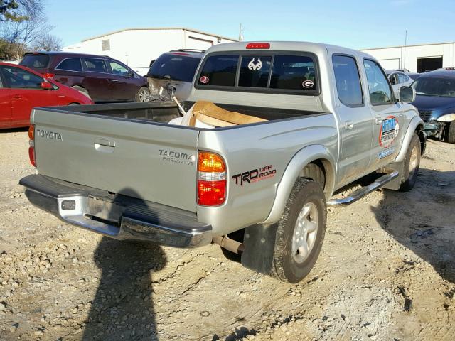 5TEGN92N54Z449113 - 2004 TOYOTA TACOMA DOU SILVER photo 4