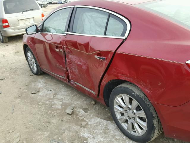 1G4GC5ER4CF309073 - 2012 BUICK LACROSSE RED photo 9