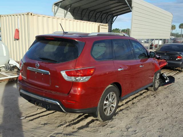 5N1AR2MN8FC718362 - 2015 NISSAN PATHFINDER RED photo 4