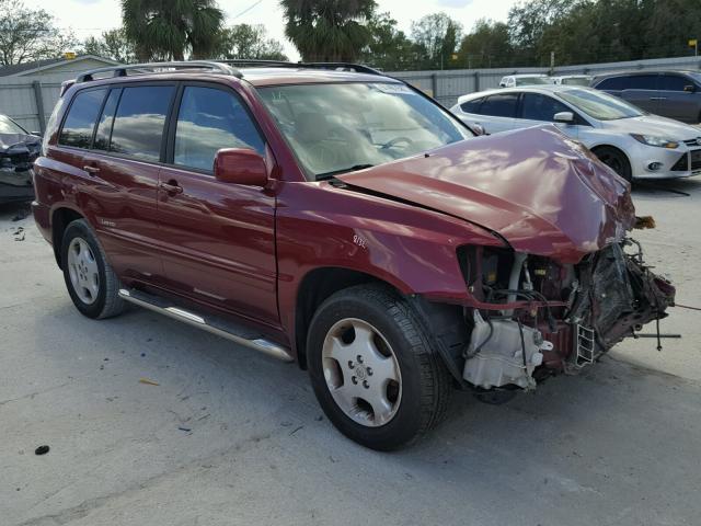 JTEDP21A260108575 - 2006 TOYOTA HIGHLANDER RED photo 1