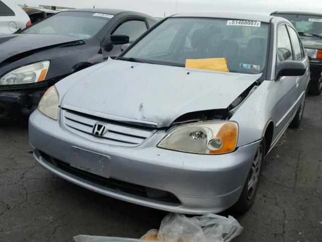 JHMES16682S004014 - 2002 HONDA CIVIC LX SILVER photo 2