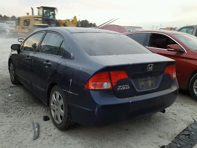 1HGFA16507L099476 - 2007 HONDA CIVIC LX BLUE photo 3