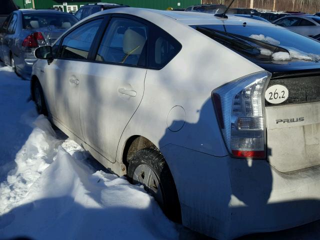 JTDKN3DU1B0265022 - 2011 TOYOTA PRIUS WHITE photo 3