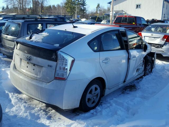 JTDKN3DU1B0265022 - 2011 TOYOTA PRIUS WHITE photo 4