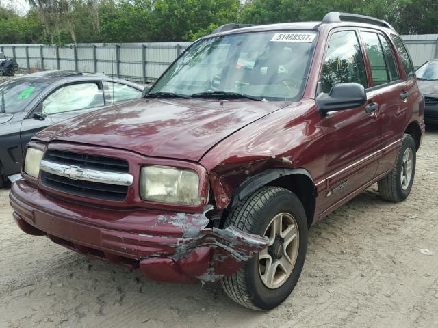 2CNBJ13C426940230 - 2002 CHEVROLET TRACKER BURGUNDY photo 2