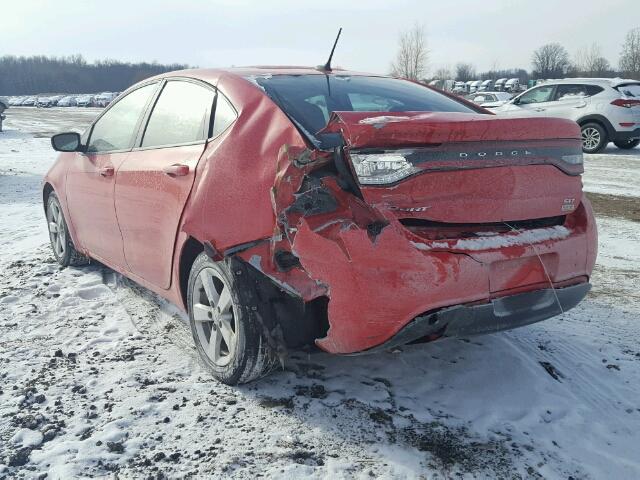 1C3CDFBA8GD609774 - 2016 DODGE DART SXT RED photo 3