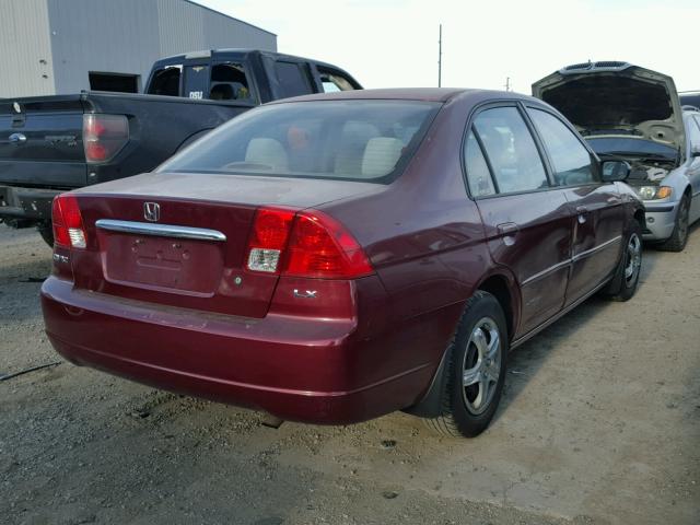 2HGES15503H543229 - 2003 HONDA CIVIC LX MAROON photo 4