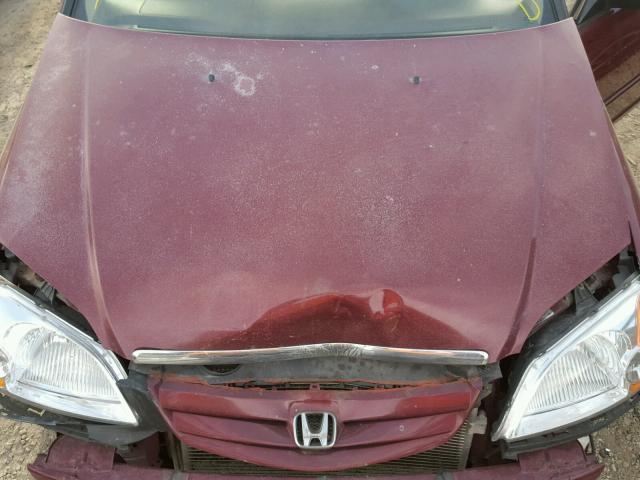 2HGES15503H543229 - 2003 HONDA CIVIC LX MAROON photo 7