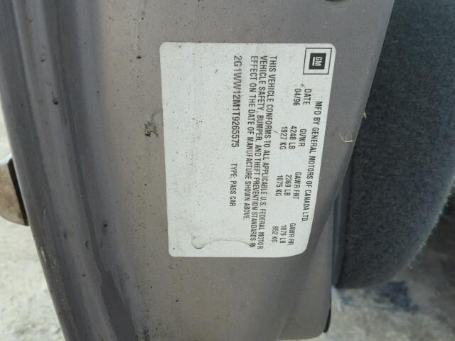 2G1WW12M1T9265575 - 1996 CHEVROLET MONTE CARL ოქროსფერი ფოტო 10