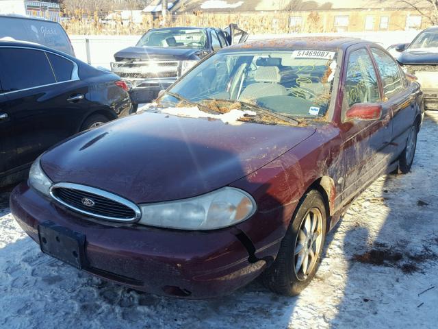 1FAFP66L6WK198452 - 1998 FORD CONTOUR LX MAROON photo 2