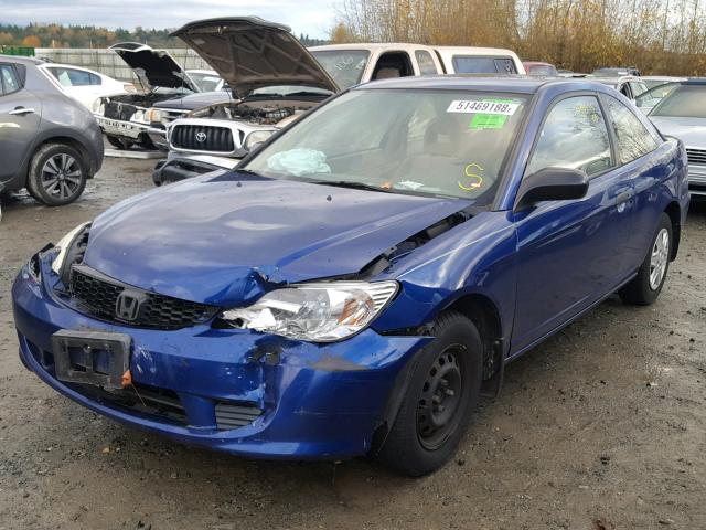 1HGEM22374L071487 - 2004 HONDA CIVIC DX V BLUE photo 2