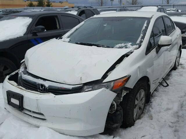 2HGFB2F49CH049323 - 2012 HONDA CIVIC LX WHITE photo 2