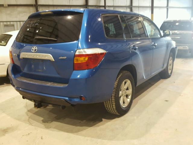 JTEES41A982062412 - 2008 TOYOTA HIGHLANDER BLUE photo 4