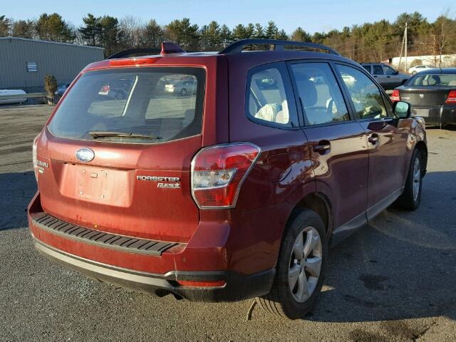 JF2SJABC9GH550474 - 2016 SUBARU FORESTER 2 MAROON photo 4