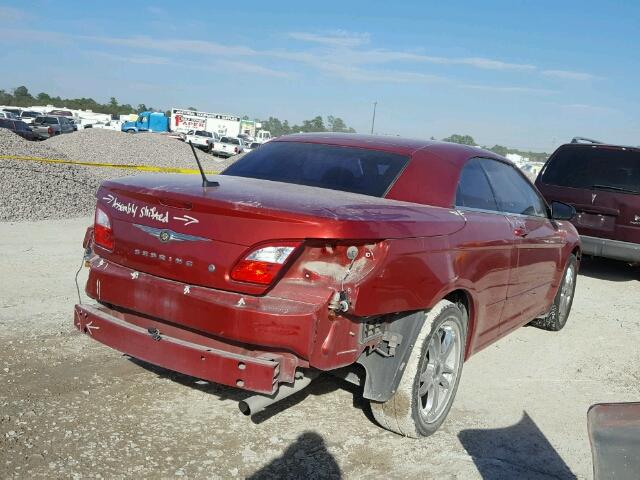 1C3LC55R98N640199 - 2008 CHRYSLER SEBRING TO RED photo 4