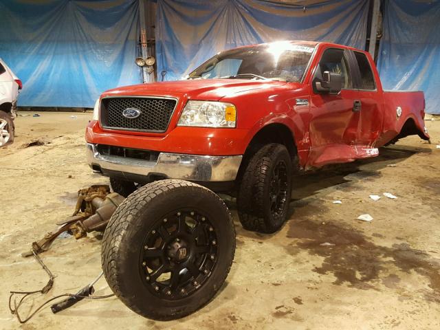 1FTPX14515NA07779 - 2005 FORD F150 RED photo 2