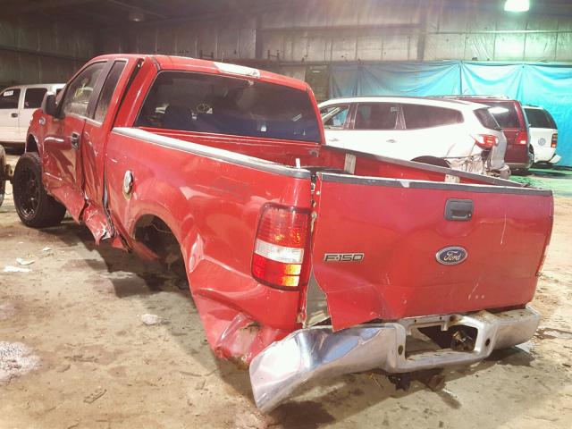 1FTPX14515NA07779 - 2005 FORD F150 RED photo 3