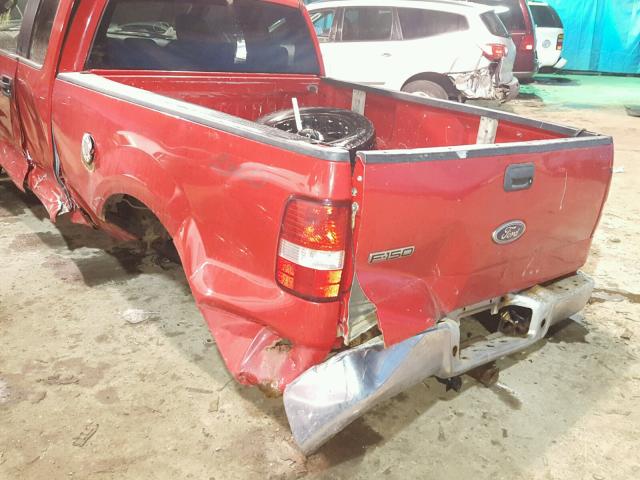 1FTPX14515NA07779 - 2005 FORD F150 RED photo 9