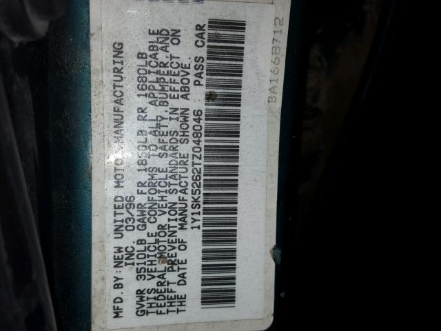 1Y1SK5262TZ048046 - 1996 GEO PRIZM BASE GREEN photo 10