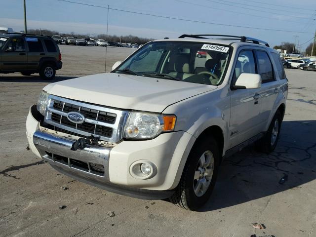 1FMCU49389KC10218 - 2009 FORD ESCAPE HYB WHITE photo 2