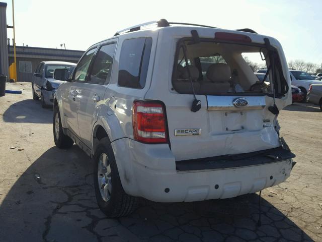 1FMCU49389KC10218 - 2009 FORD ESCAPE HYB WHITE photo 3