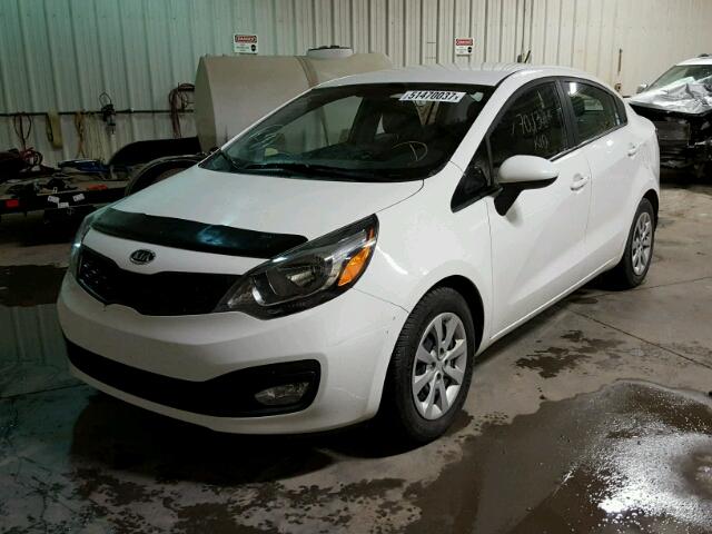 KNADM4A34D6120955 - 2013 KIA RIO LX WHITE photo 2