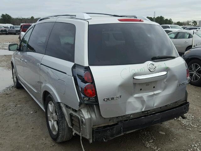 5N1BV28U78N111569 - 2008 NISSAN QUEST S SILVER photo 3