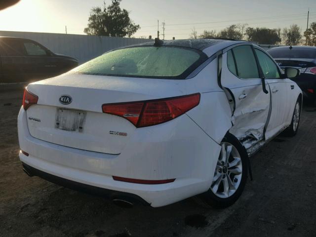 KNAGN4A75B5085925 - 2011 KIA OPTIMA EX WHITE photo 4