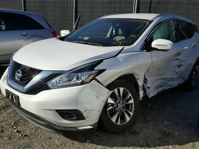 5N1AZ2MH0FN250092 - 2015 NISSAN MURANO S WHITE photo 9