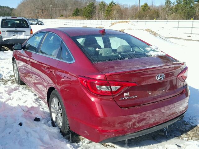 5NPE24AF8GH262937 - 2016 HYUNDAI SONATA SE RED photo 3