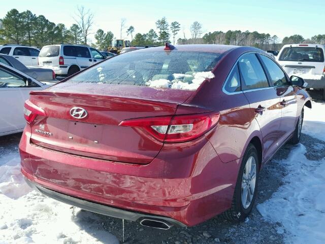 5NPE24AF8GH262937 - 2016 HYUNDAI SONATA SE RED photo 4