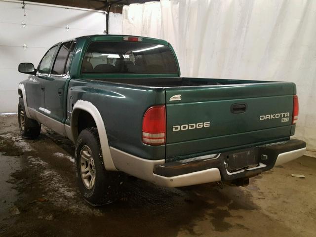 1D7HG48N23S370225 - 2003 DODGE DAKOTA QUA GREEN photo 3