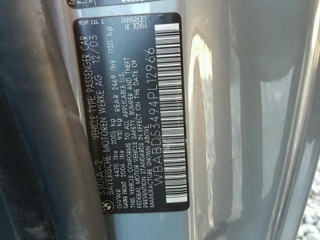 WBABD53494PL12966 - 2004 BMW 330 CI Boz foto 10