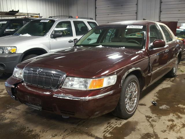 2MEFM75W11X624587 - 2001 MERCURY GRAND MARQ MAROON photo 2