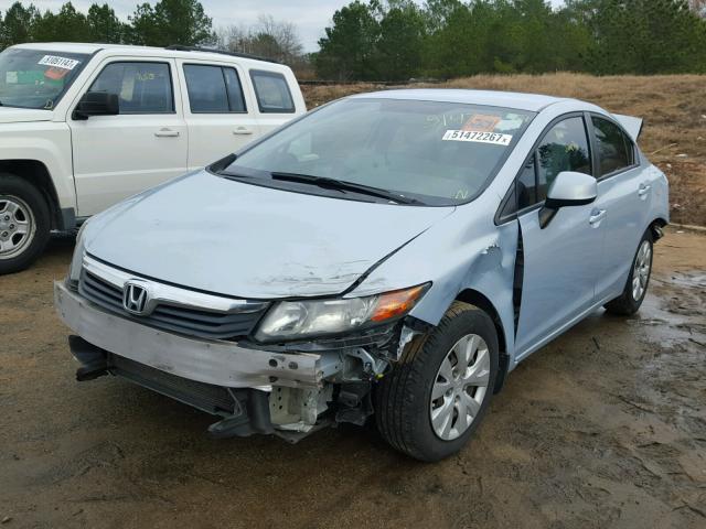 2HGFB2F51CH512337 - 2012 HONDA CIVIC LX BLUE photo 2