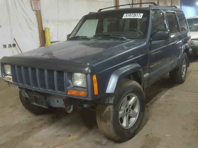 1J4FJ68S0VL568829 - 1997 JEEP CHEROKEE S BLUE photo 2