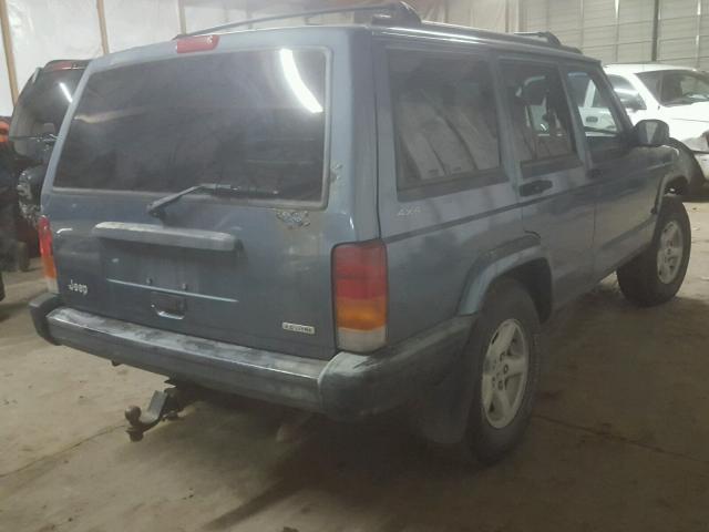 1J4FJ68S0VL568829 - 1997 JEEP CHEROKEE S BLUE photo 4