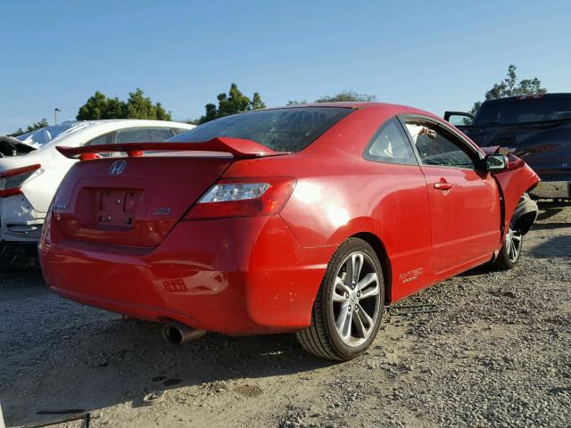 2HGFG21597H703096 - 2007 HONDA CIVIC SI RED photo 4