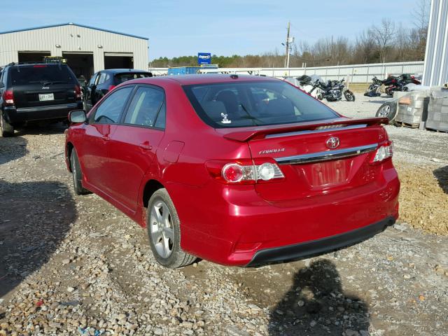 2T1BU4EE4BC596912 - 2011 TOYOTA COROLLA BA RED photo 3