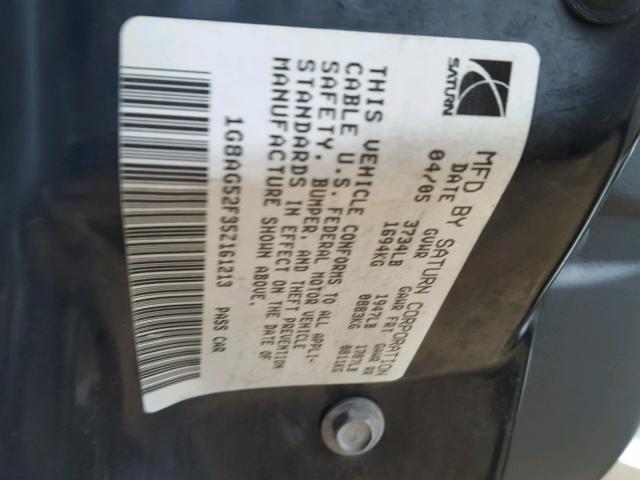 1G8AG52F35Z161213 - 2005 SATURN ION LEVEL SILVER photo 10