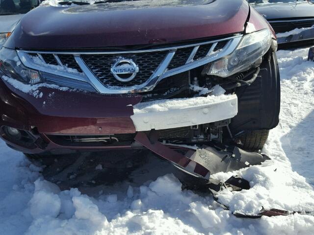 JN8AZ1MW8BW182825 - 2011 NISSAN MURANO S MAROON photo 9