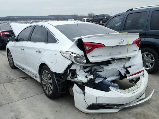 5NPE34AF0HH584857 - 2017 HYUNDAI SONATA SPO WHITE photo 3