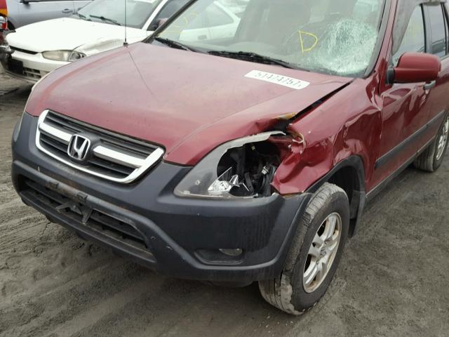 JHLRD78872C059355 - 2002 HONDA CR-V EX BURGUNDY photo 9