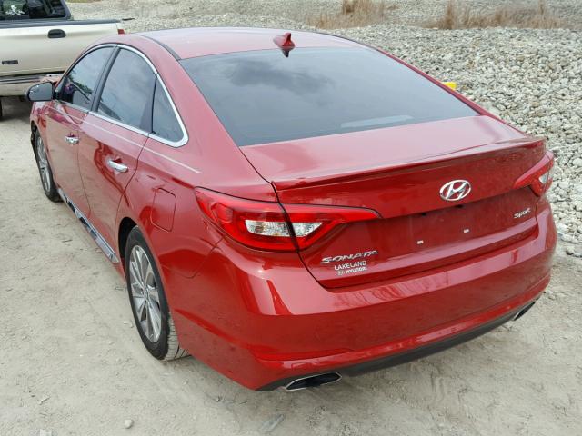 5NPE34AF4HH550355 - 2017 HYUNDAI SONATA SPO RED photo 3