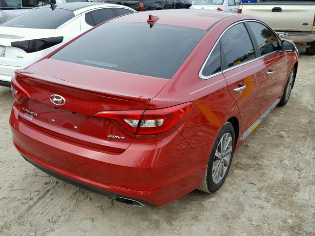 5NPE34AF4HH550355 - 2017 HYUNDAI SONATA SPO RED photo 4