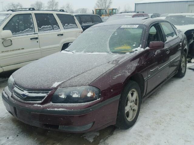 2G1WH52K439182710 - 2003 CHEVROLET IMPALA LS BURGUNDY photo 2