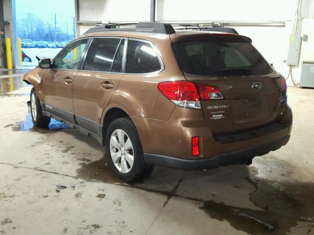 4S4BRBGC9B3321204 - 2011 SUBARU OUTBACK 2. BROWN photo 3