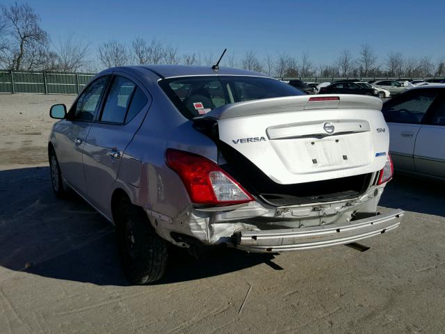 3N1CN7APXEL820313 - 2014 NISSAN VERSA S SILVER photo 3