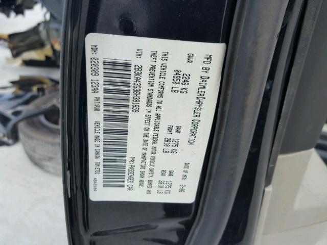 2B3KA43G36H381659 - 2006 DODGE CHARGER SE BLACK photo 10